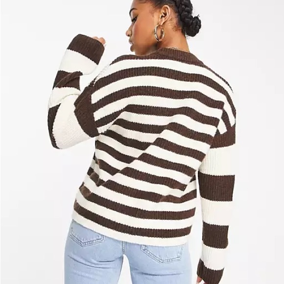 Monki Brown & Beige Knit Sweater - Picture 2 of 5